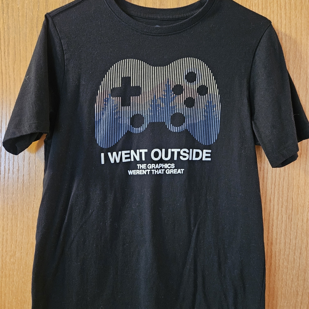 Wonder Nation Black Gaming Tee with Blue Controller Design